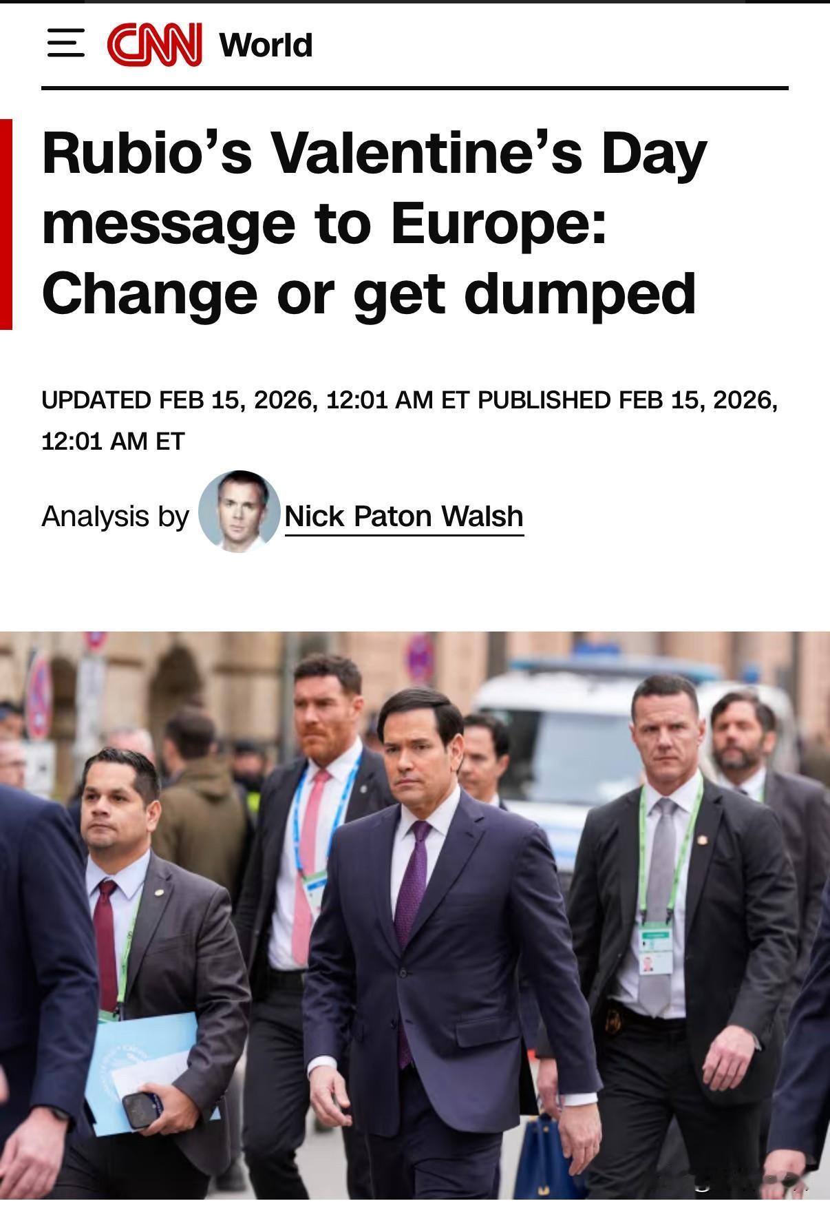 去年美副总统万斯在慕尼黑安全会议上的讲话，让欧洲人震惊、失落、不安，今年美国务卿