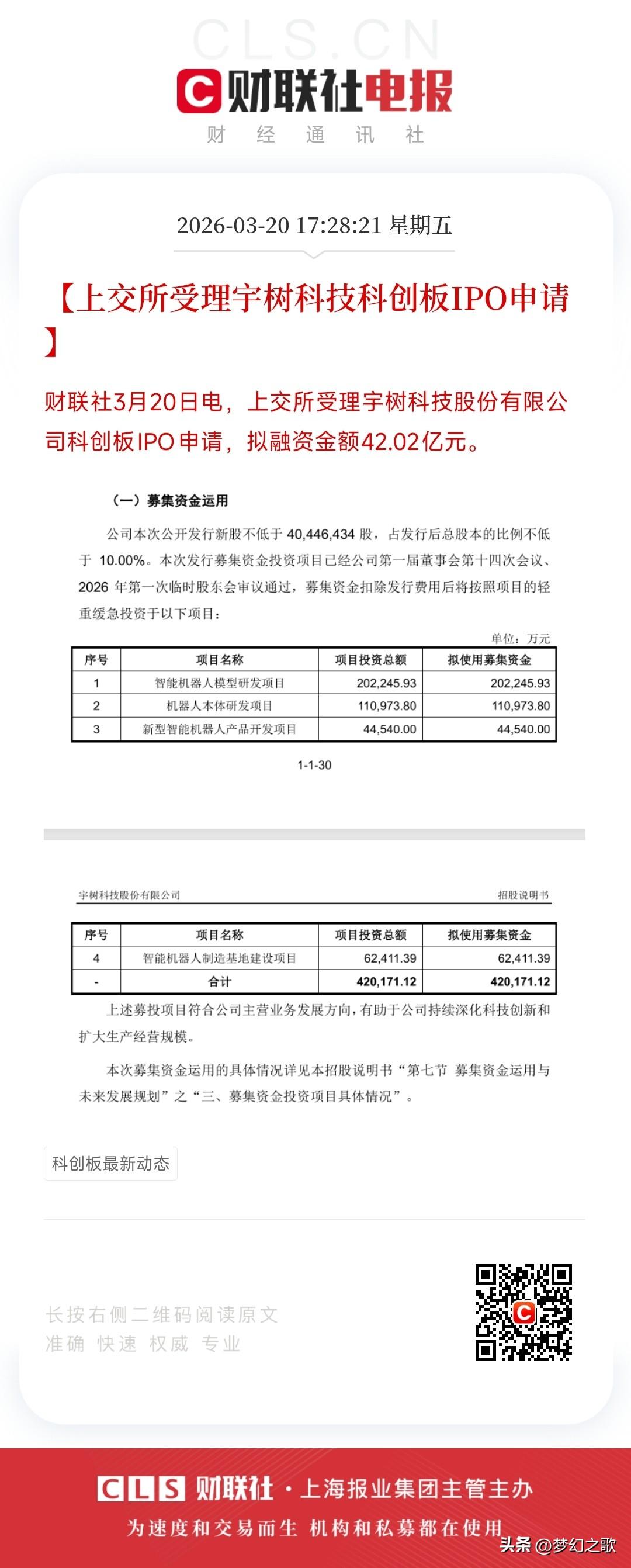 宇树科技已经做好了IPO申请，下面就看机器人第一的科技公司的表现了，到底能涨多少