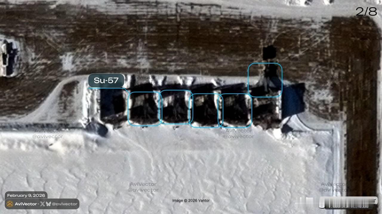 2月9日的卫星图显示，俄罗斯远东地区阿穆尔河畔共青城的Dzyomgi空军基地部署