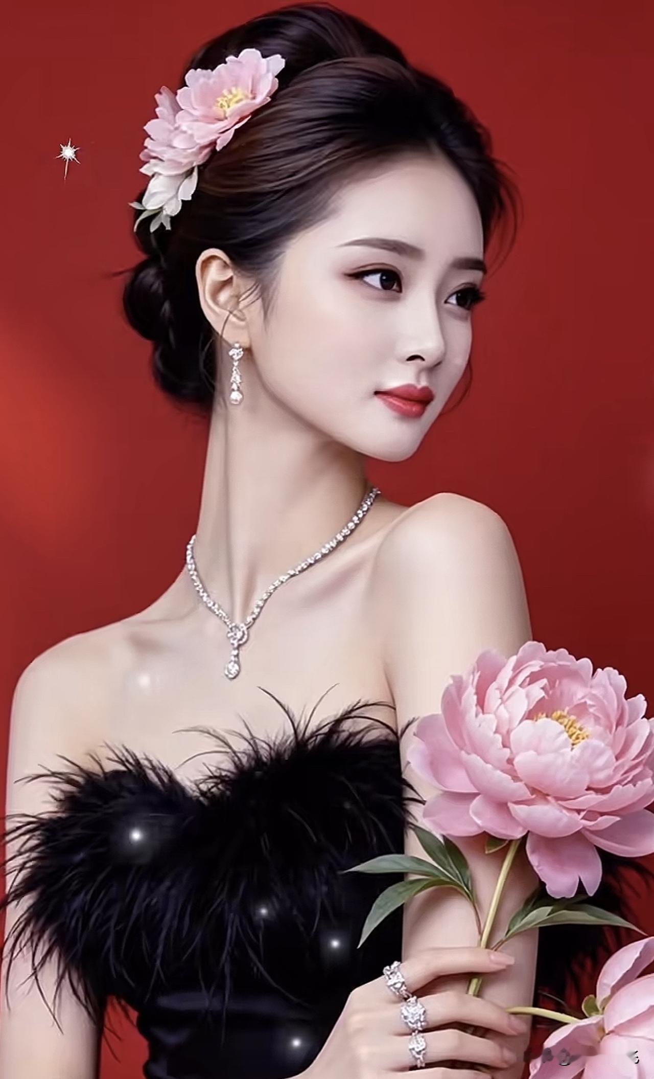优雅黑天鹅，花间仙子，红衣美人，惊艳时光黑天鹅携子游 黑天鹅腾飞戏水 黑天鹅礼服