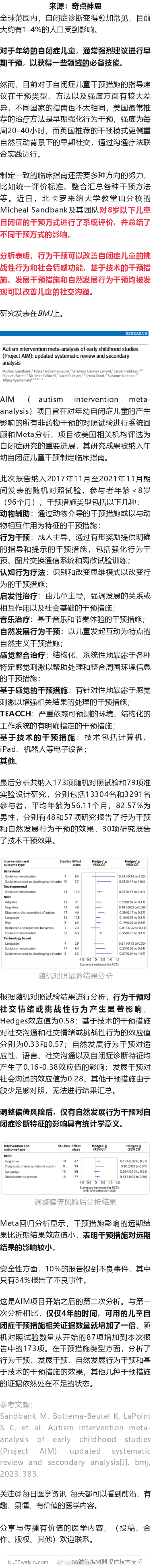BMJ：十种自闭症干预方式效果大比拼！ ​​​
