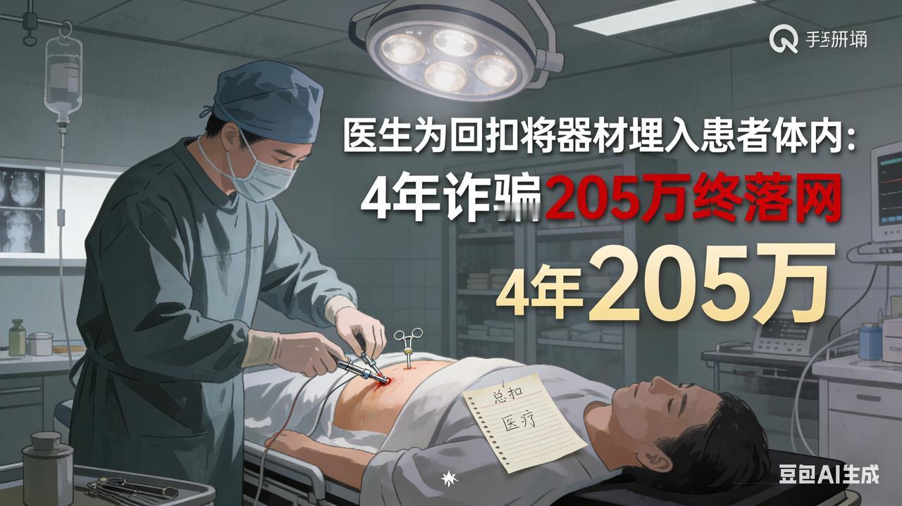 医生为回扣将器材埋入患者体内：4 年诈骗 205 万终落网

高价器材“人间蒸发