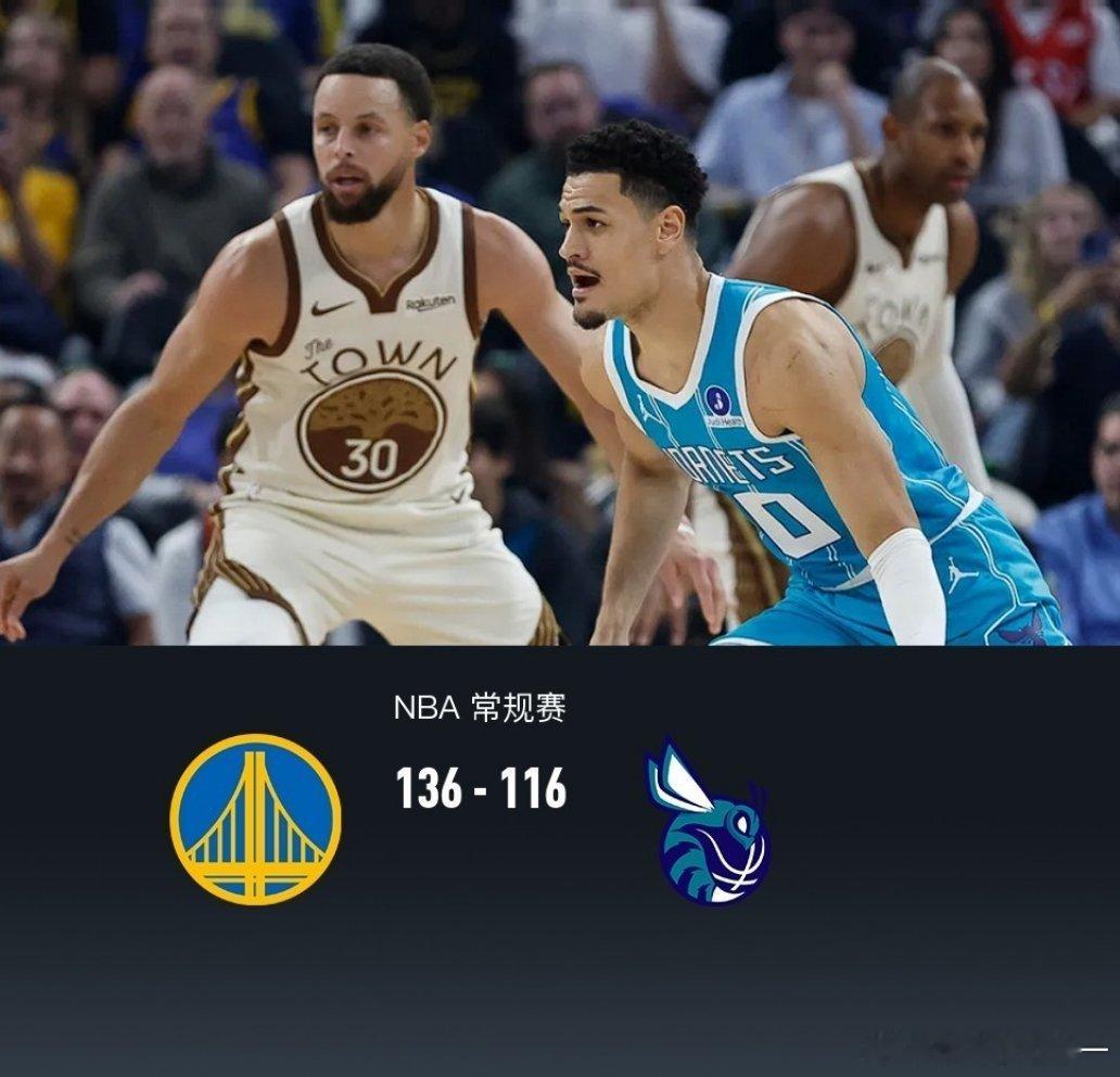 勇士战胜黄蜂勇士8人上双136-116黄蜂，库里仅14分，格林20+6，米勒空砍