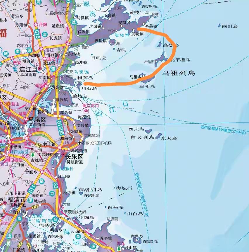 从川石岛到马祖、北芊、高登，再到黄岐镇建一个环线大桥，肯定漂亮，像福州丢在海里的