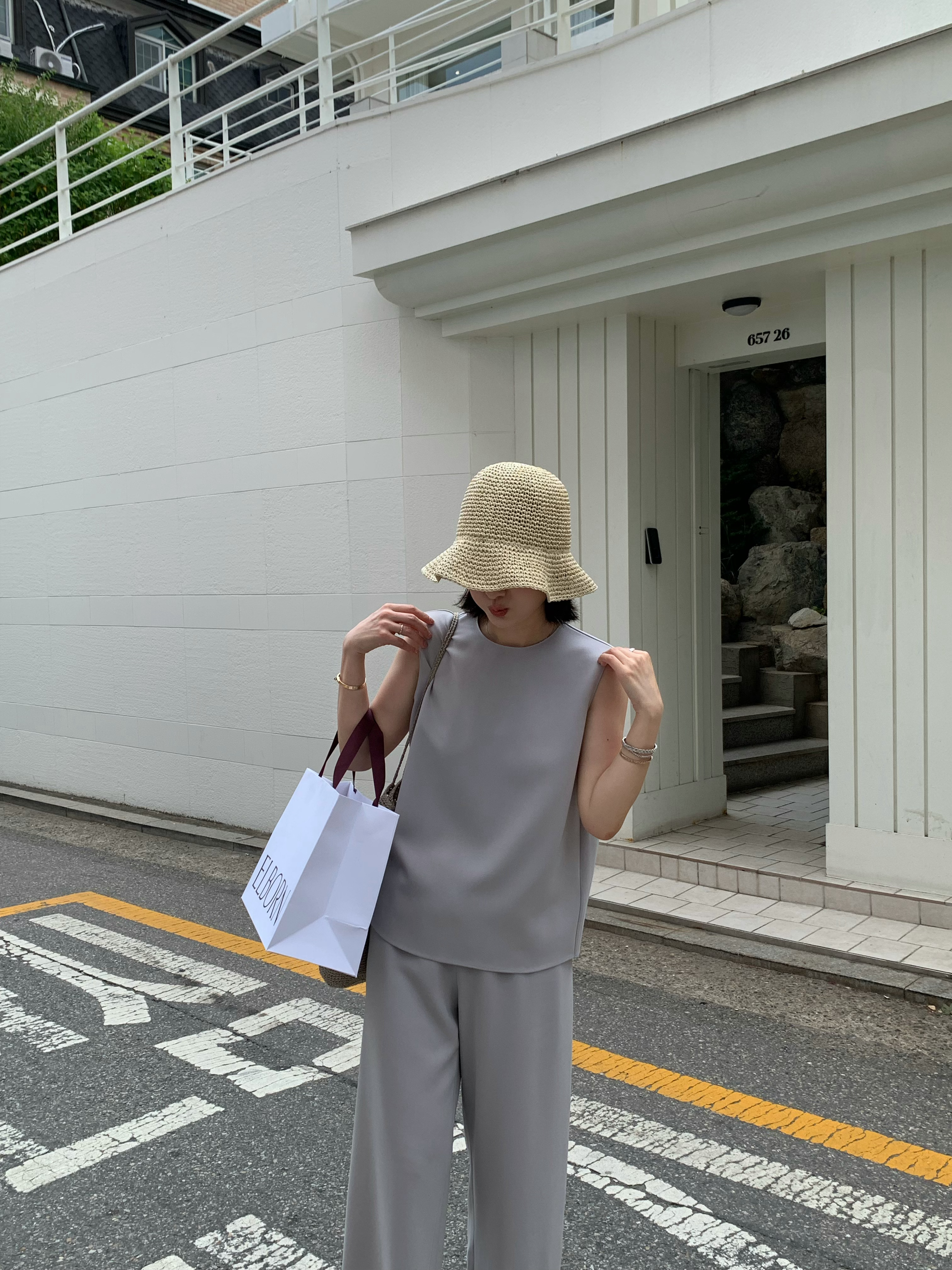本期top1推荐醋酸套装灰蓝色实物巨巨巨显白 今年面料全线升级 更亲肤细腻/凉感