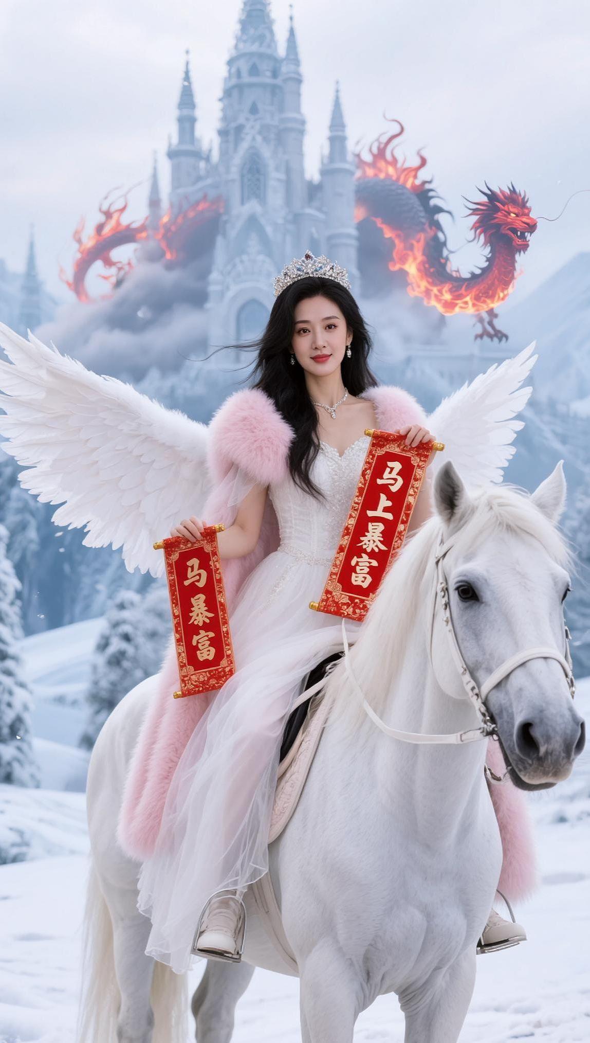 AI奇幻天使写真 抖音ai创作 摄影约拍 特写 甜妹女孩