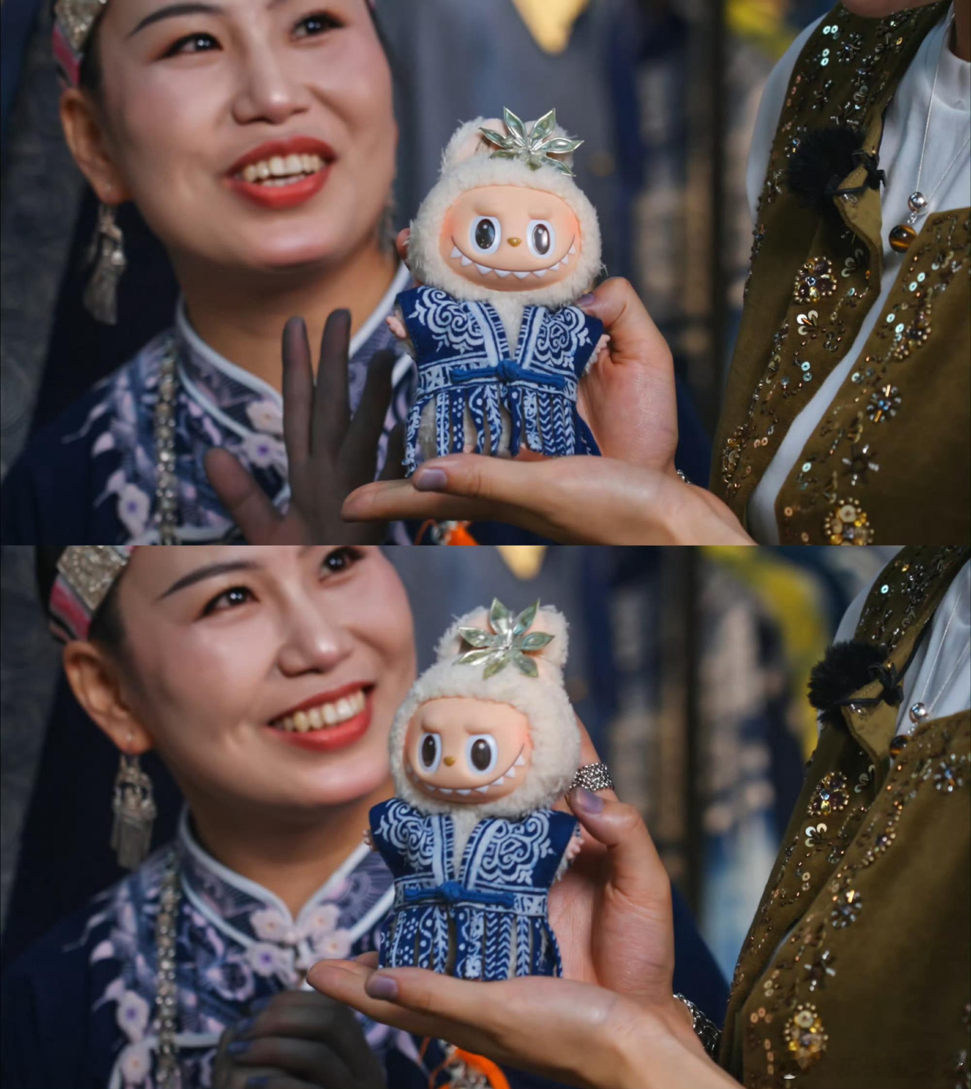 姚安娜拿到了全球限量labubu 谁看非遗之城宝藏季不羡慕姚安娜！体验丹寨蜡染技