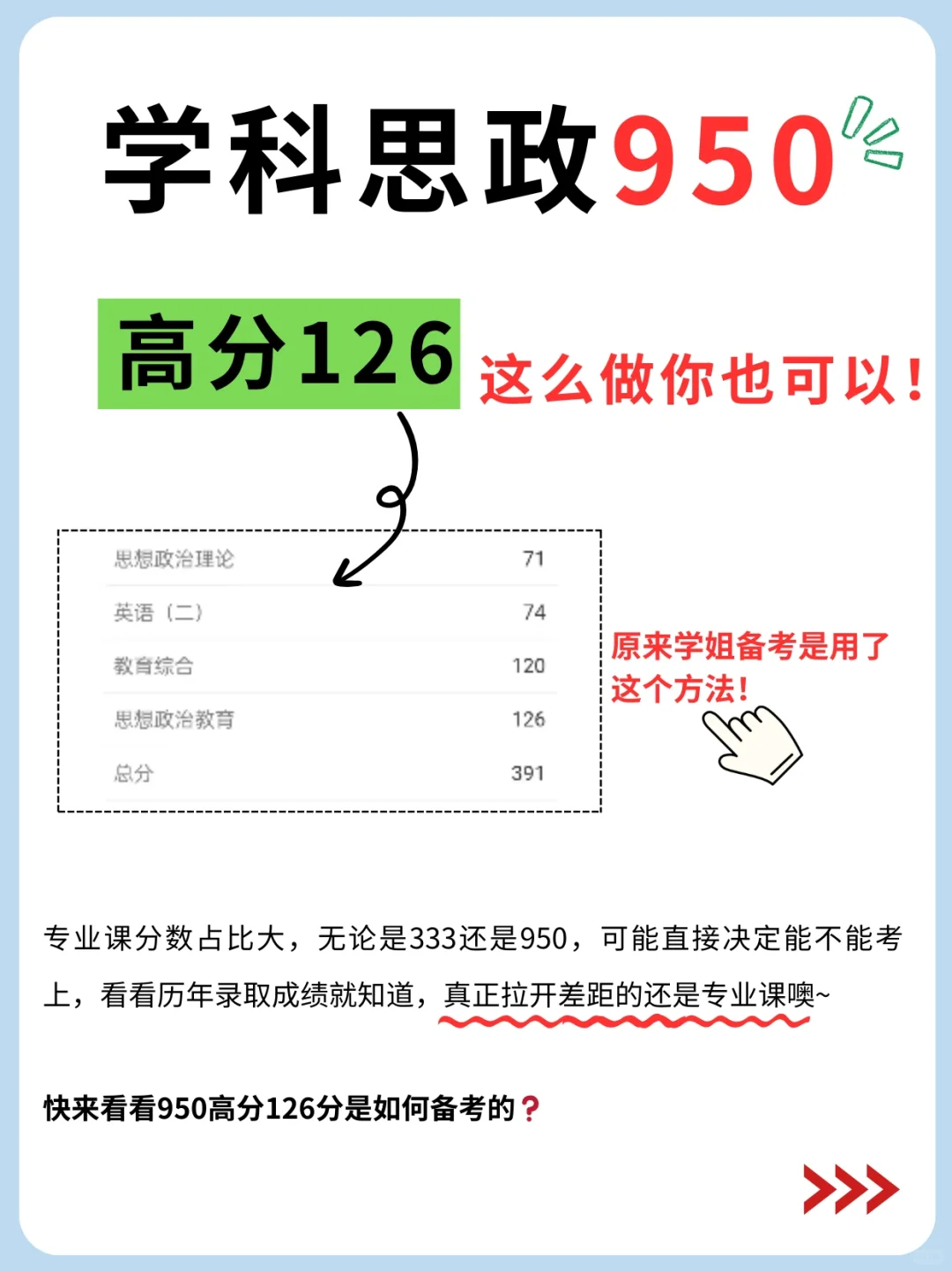 学科思政950做对这些❗️你也可以考126❗️