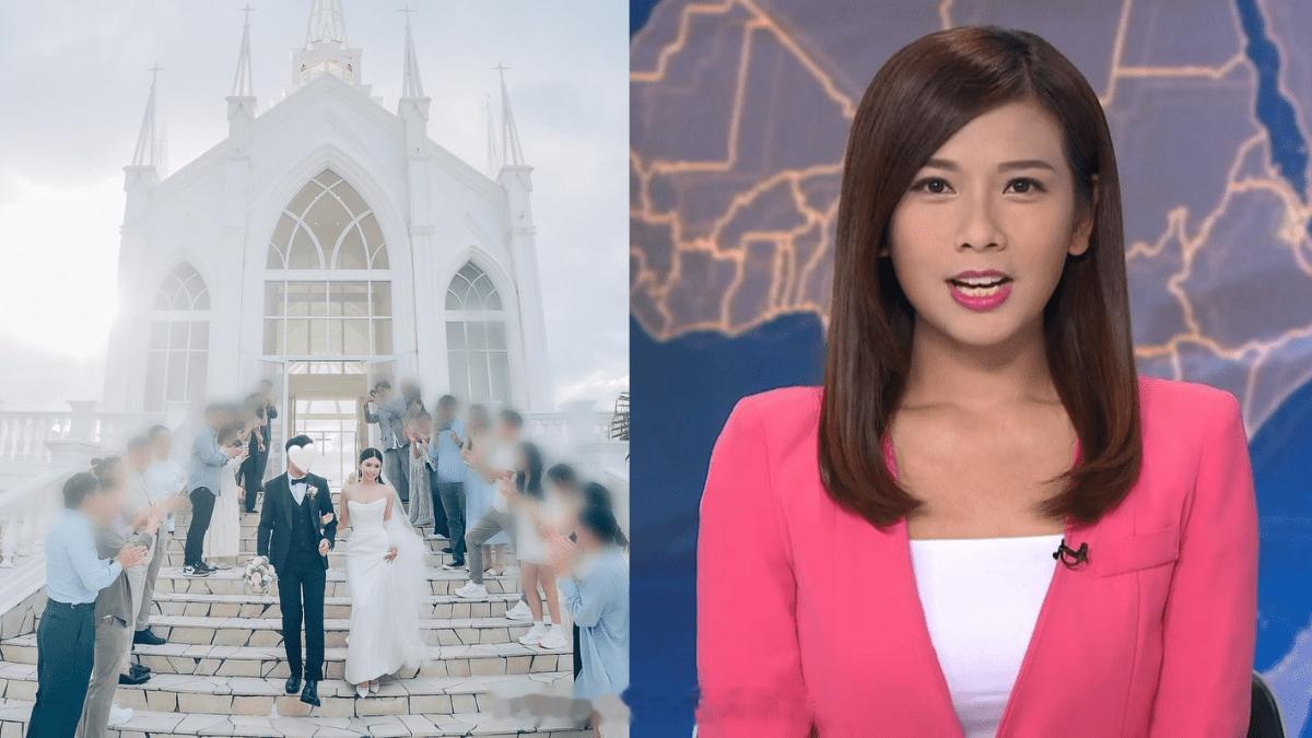 前TVB新闻女神梁凯宁冲绳教堂举行浪漫婚礼 嫁爱情长跑大学同学 甜蜜激吻闪盲网民