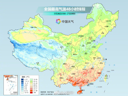 南方迎入夏以来最大范围高温