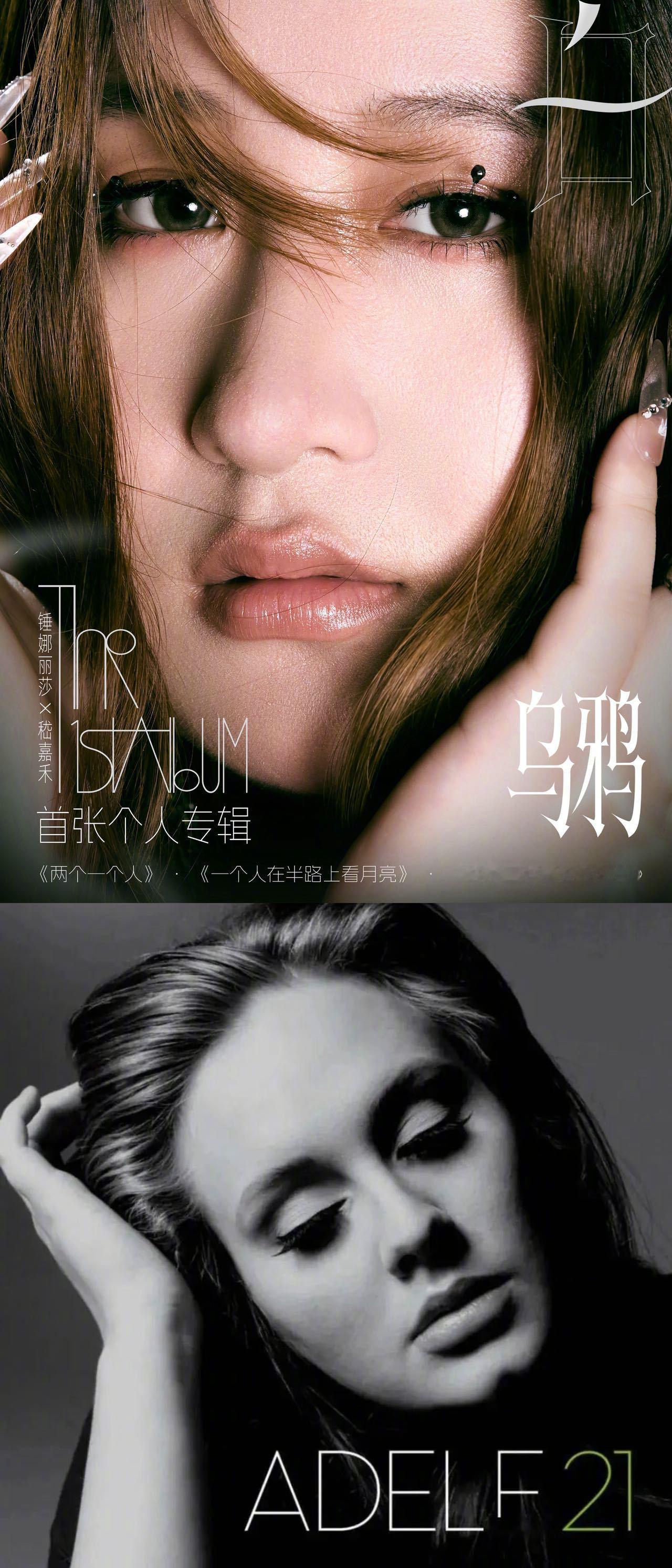 锤娜丽莎内娱有自己的阿黛尔慢慢循环完锤娜丽莎的《白乌鸦》这波新歌，无论是之前的三