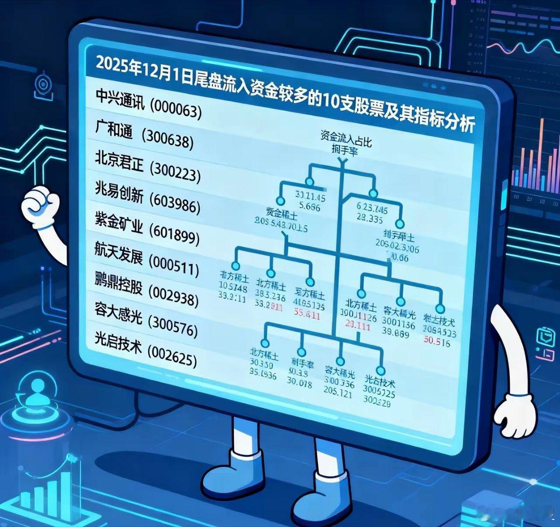 今天主力流入资金较多的10支股票，具体信息如下：1. 中兴通讯（000063）：
