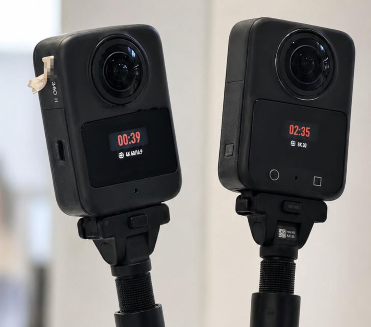 大疆 Osmo 360 II 全景相机原型机外观曝光了，镜头模组布局变化不大，续