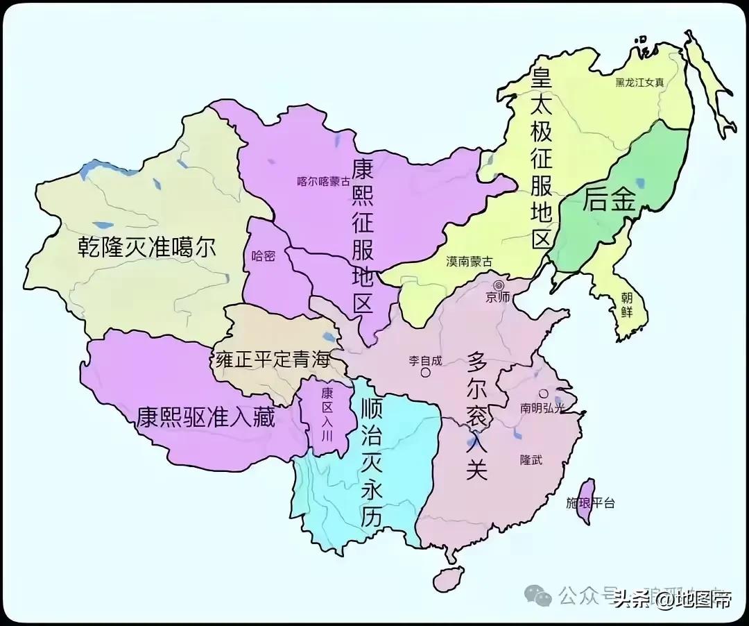 这么看来，康雍乾确实历史，对我国领土的贡献真大，基本西北青藏都是在那一时期才长久