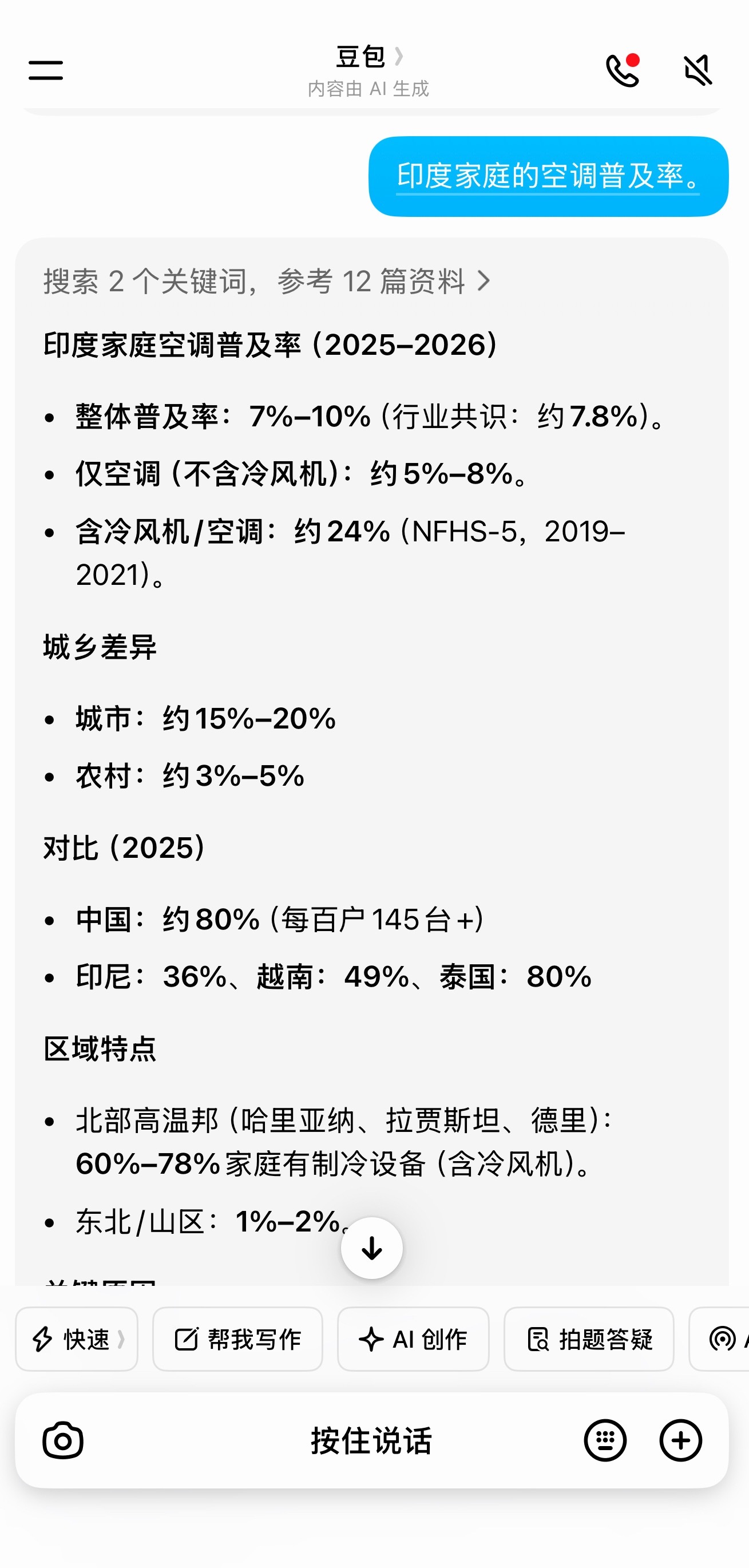 印度被烤糊了三哥一天天的自称这么强，空调普及率应该很高吧？ 