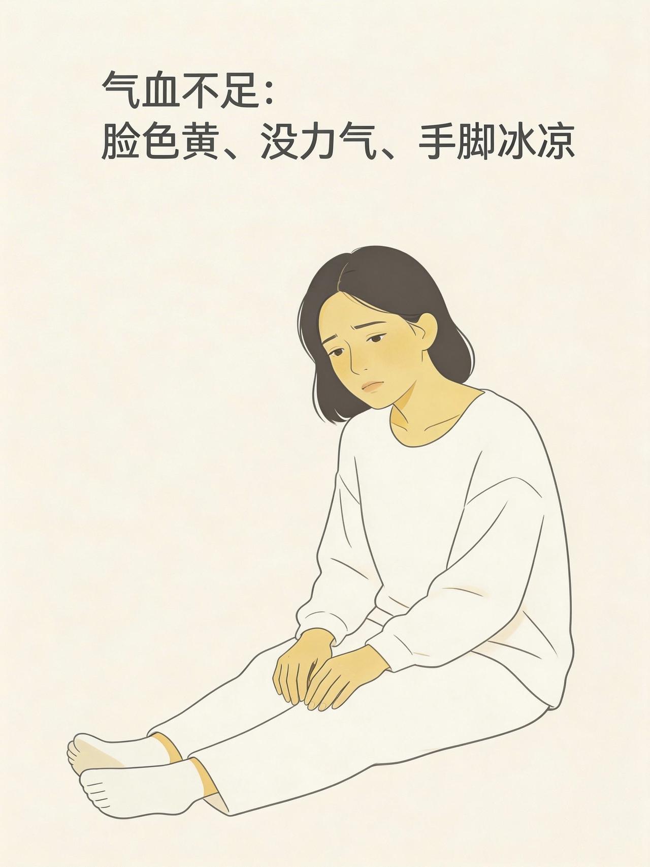气血不足脸发黄，坚持2件事，气血足显年轻

脸色黄、没力气、手脚冰凉，都是气血不
