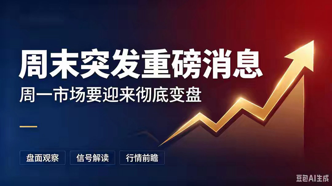 周末突发重磅消息出炉，所有人都没想到周一A股要迎来彻底变盘周五收盘之后，我盯着盘
