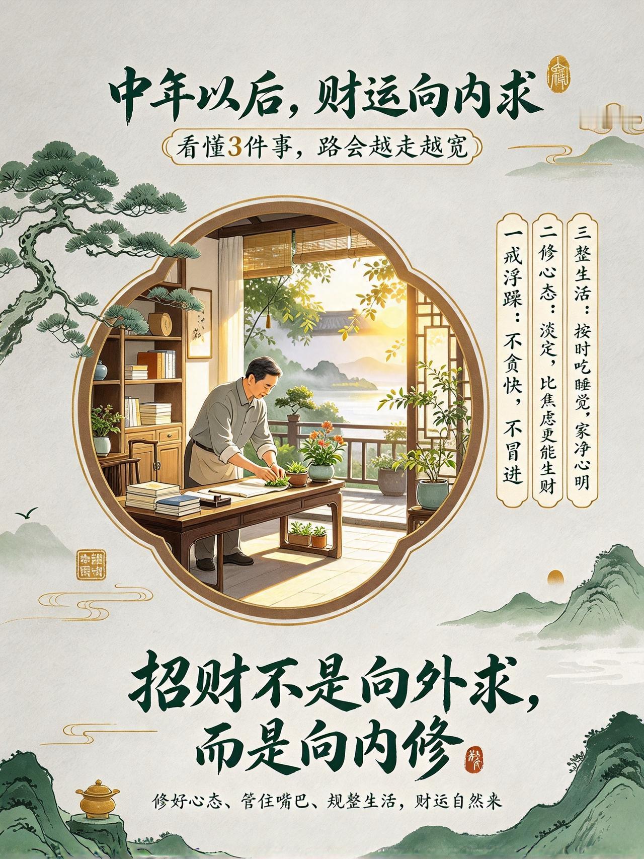 中年人最该看透的3件事，看懂了财运越来越顺这世上没有凭空而来的好运。

你今天的
