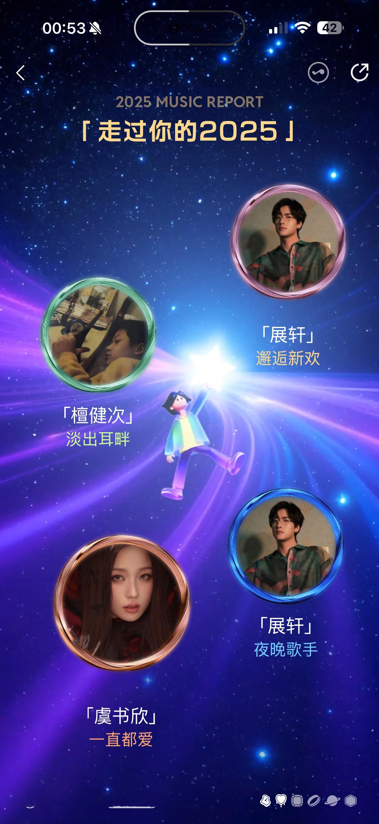 笑死我了这个QQ年度音乐报告说展轩是我邂逅新欢还有9月我是一直在听肆意生花吗明明