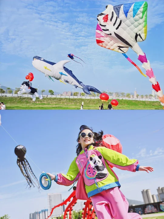 福州五一巨型风筝霸屏  “放风筝”作文拿捏👌