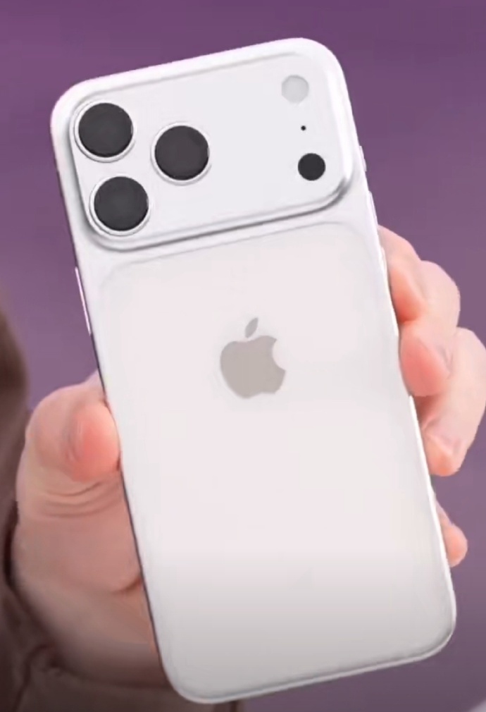 iPhone 17 Pro如果采用拼接材质，背部中间区域为玻璃，周围为金属，应该