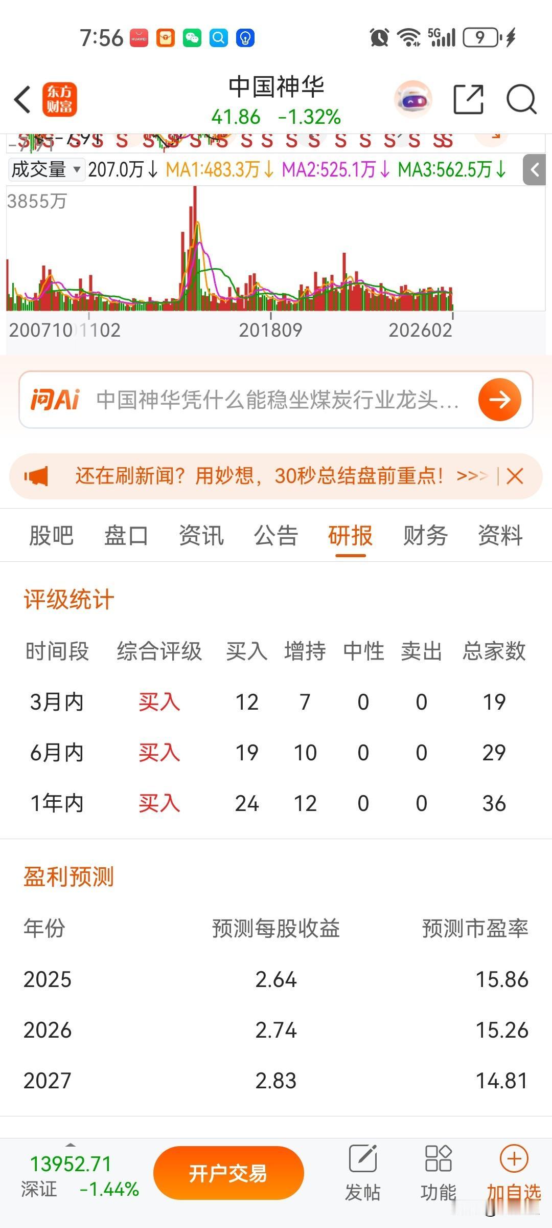 段永平卖掉中国神华买茅台，估值差不多，但毛利相差一倍