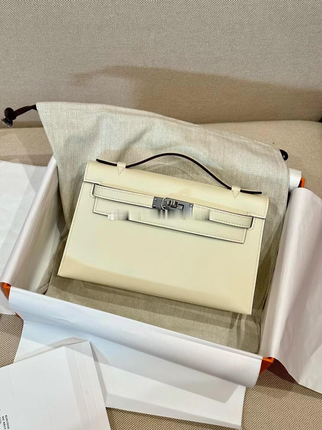 Mini Kelly 一代 swift I2奶油白 银扣爱马仕hermes