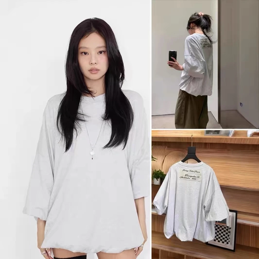 这件韩系涂鸦T恤也太好穿了吧！宽松不挑人