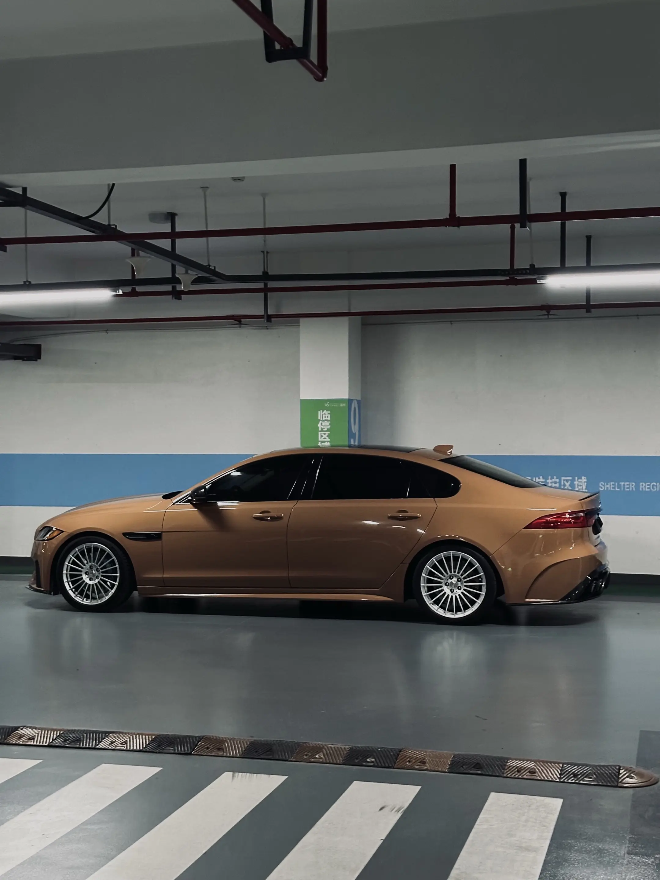Chocolate Jaguar XF.