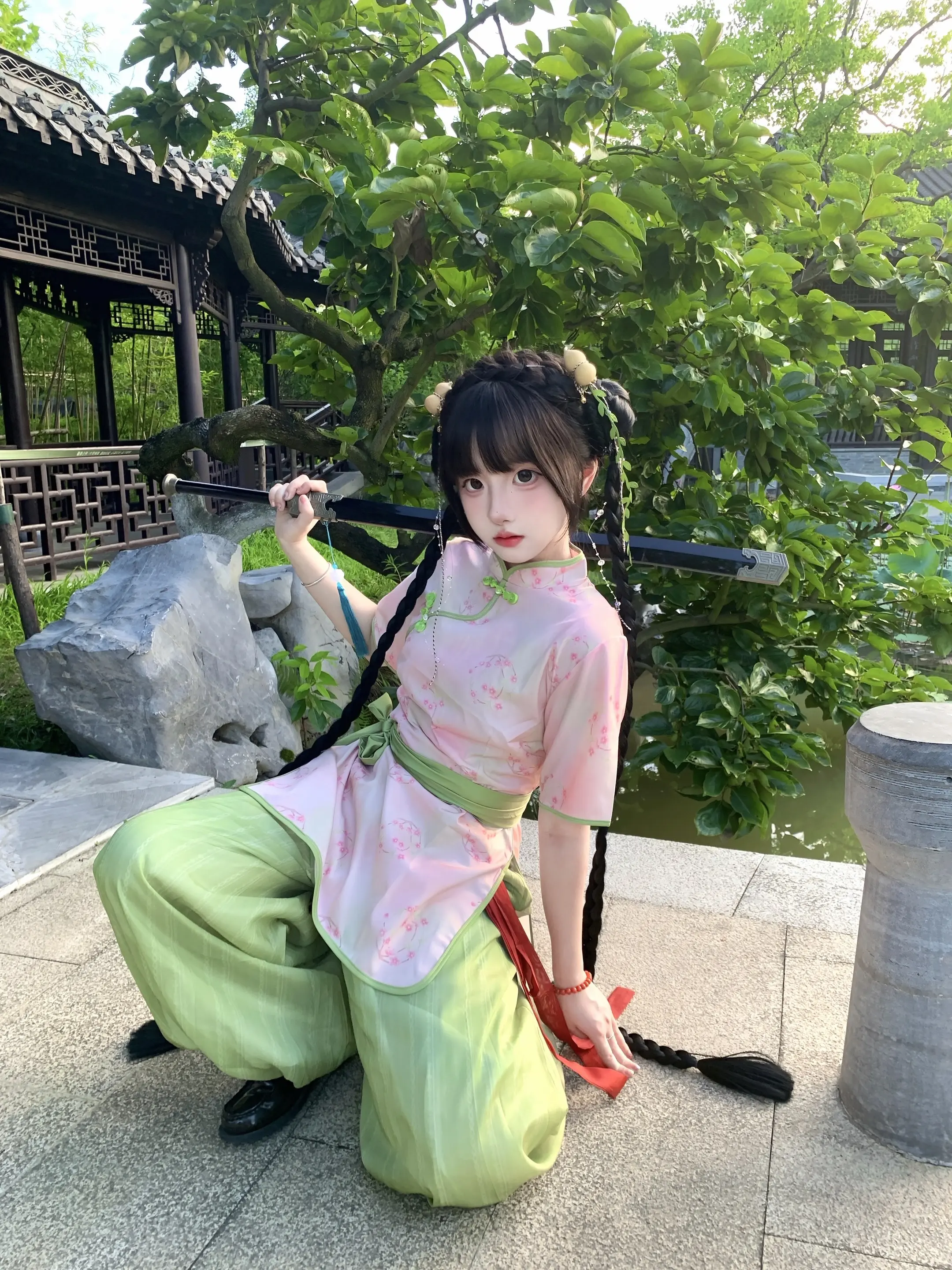 江湖可不好混混混混混混混呀(｡･ω･｡）一整🥕78的粉绿套装！！！