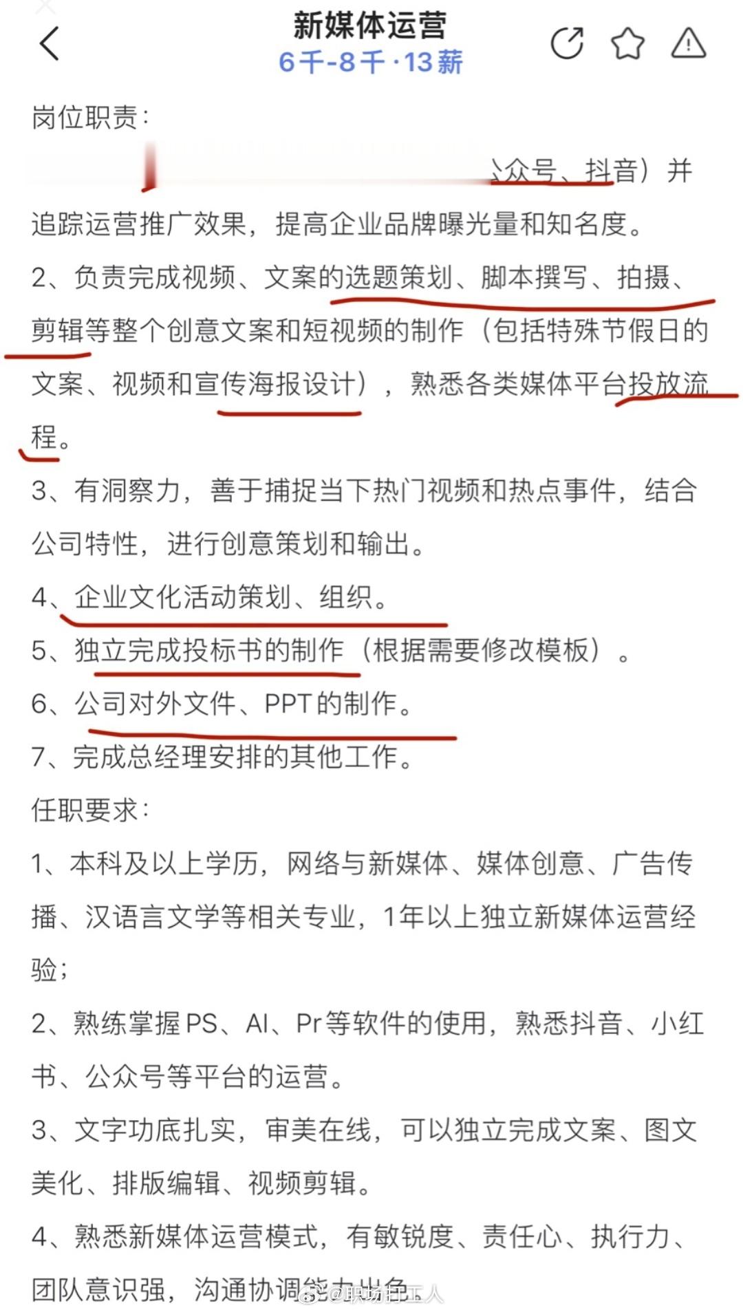 这六千块哪儿是招的运营，这是招了半个公司的人吧！[二哈] ​​​