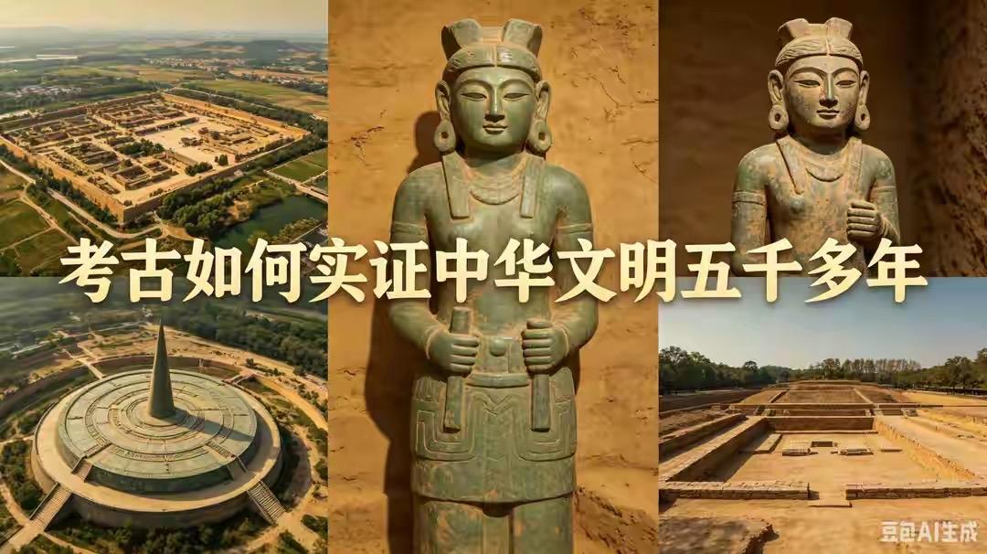 考古主要通过中华文明探源工程的系统研究，用多学科实证了中华五千多年文明史：
突破