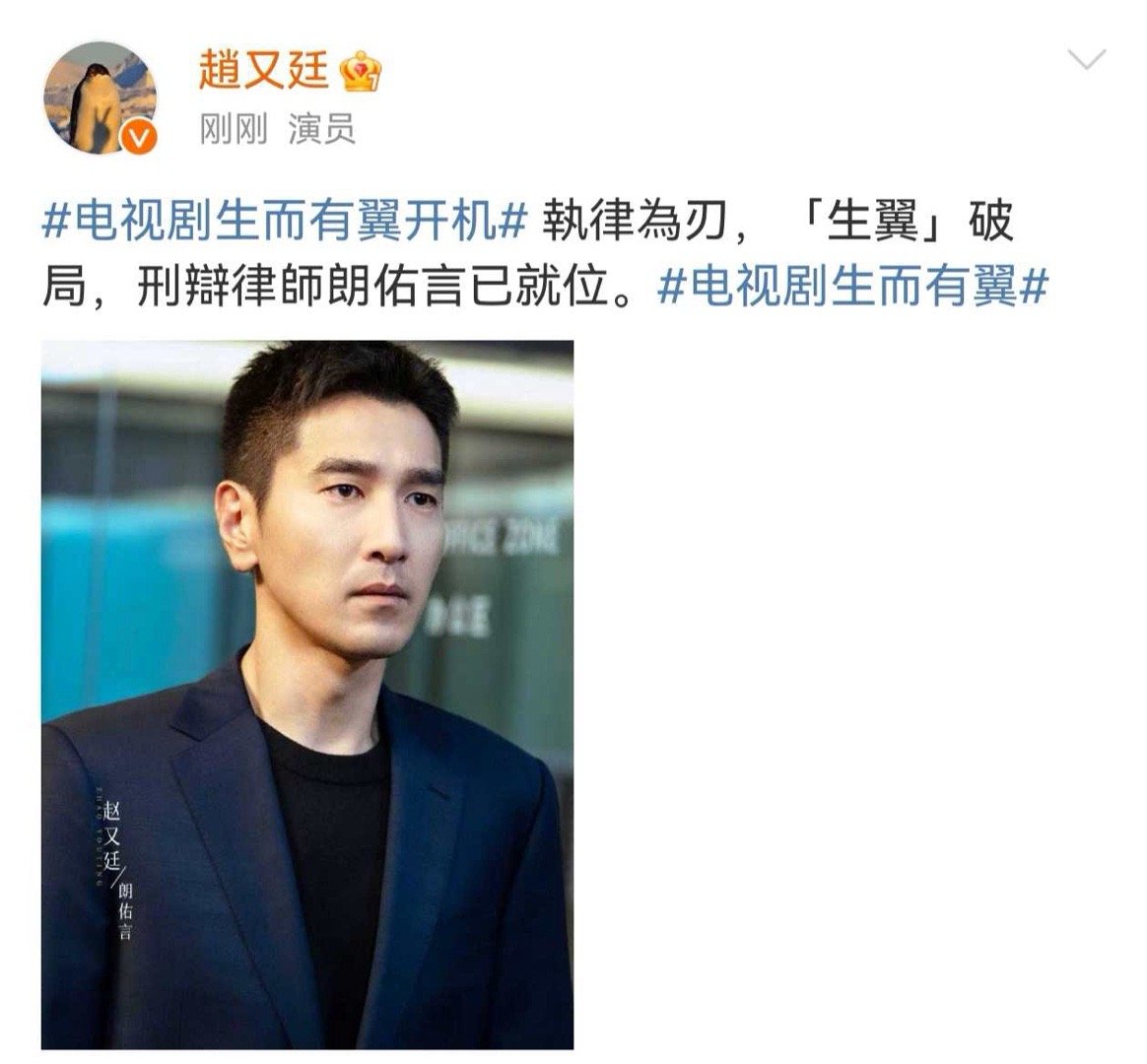  电视剧生而有翼开机电视剧生而有翼重磅阵容来袭！赵又廷、庄达菲领衔，周一围、丁勇