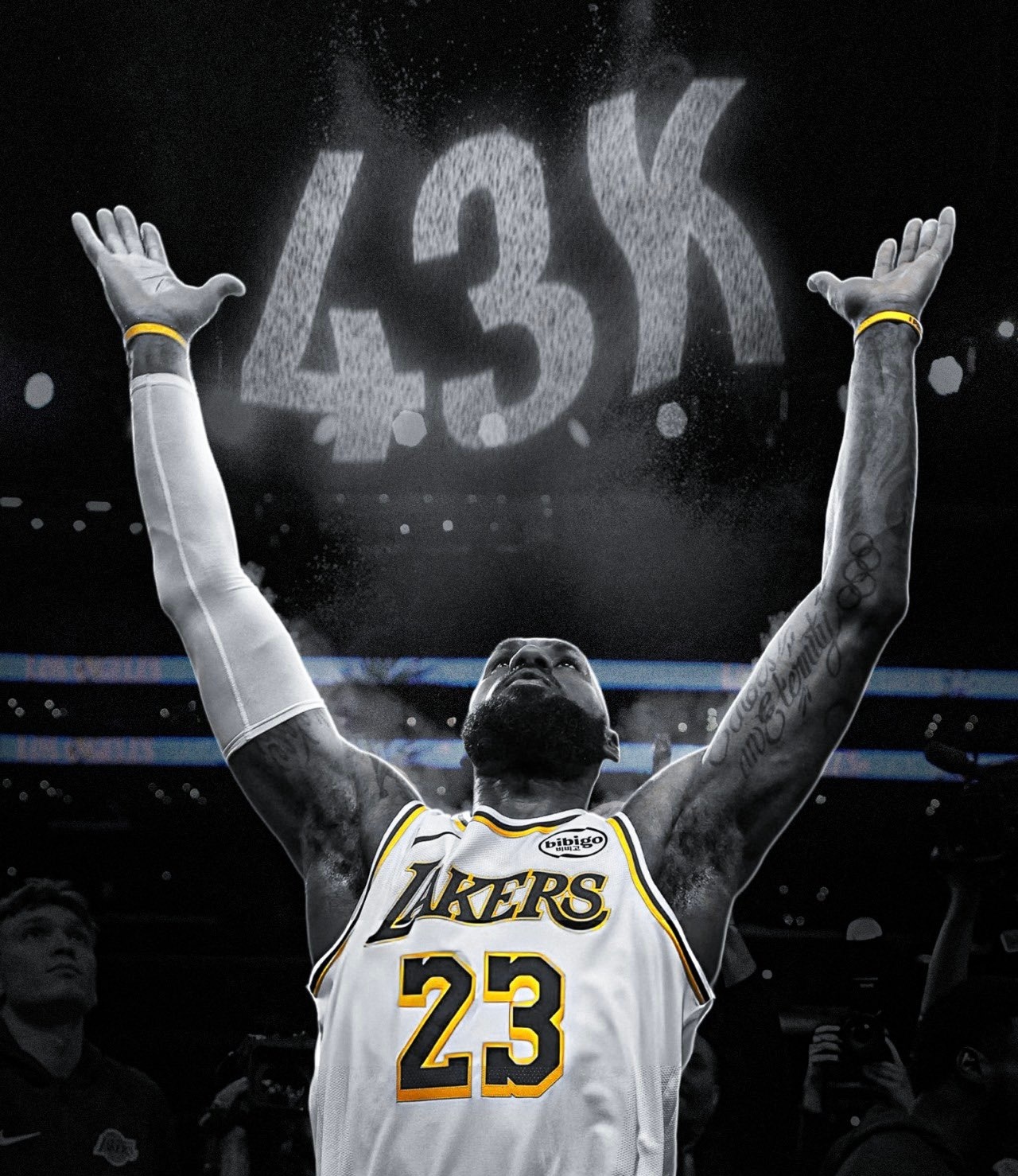 恭喜詹姆斯达成常规赛43000分里程碑 