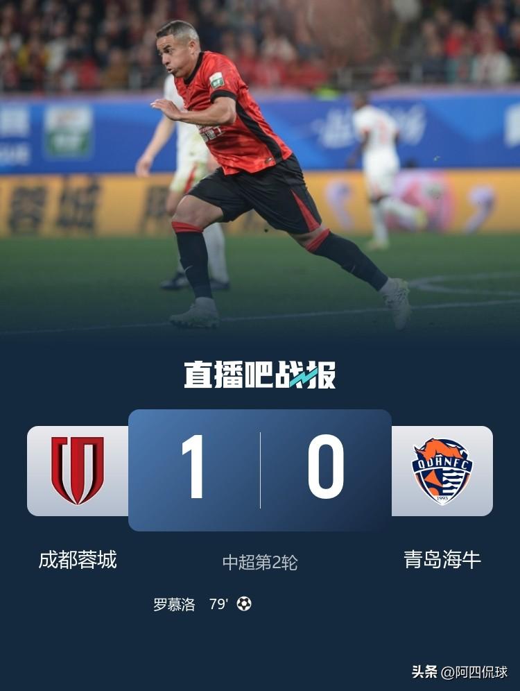 外援罗慕洛神仙球救主，成都蓉城两连胜继续领跑积分榜。中超联赛第二轮，凭借罗慕洛的