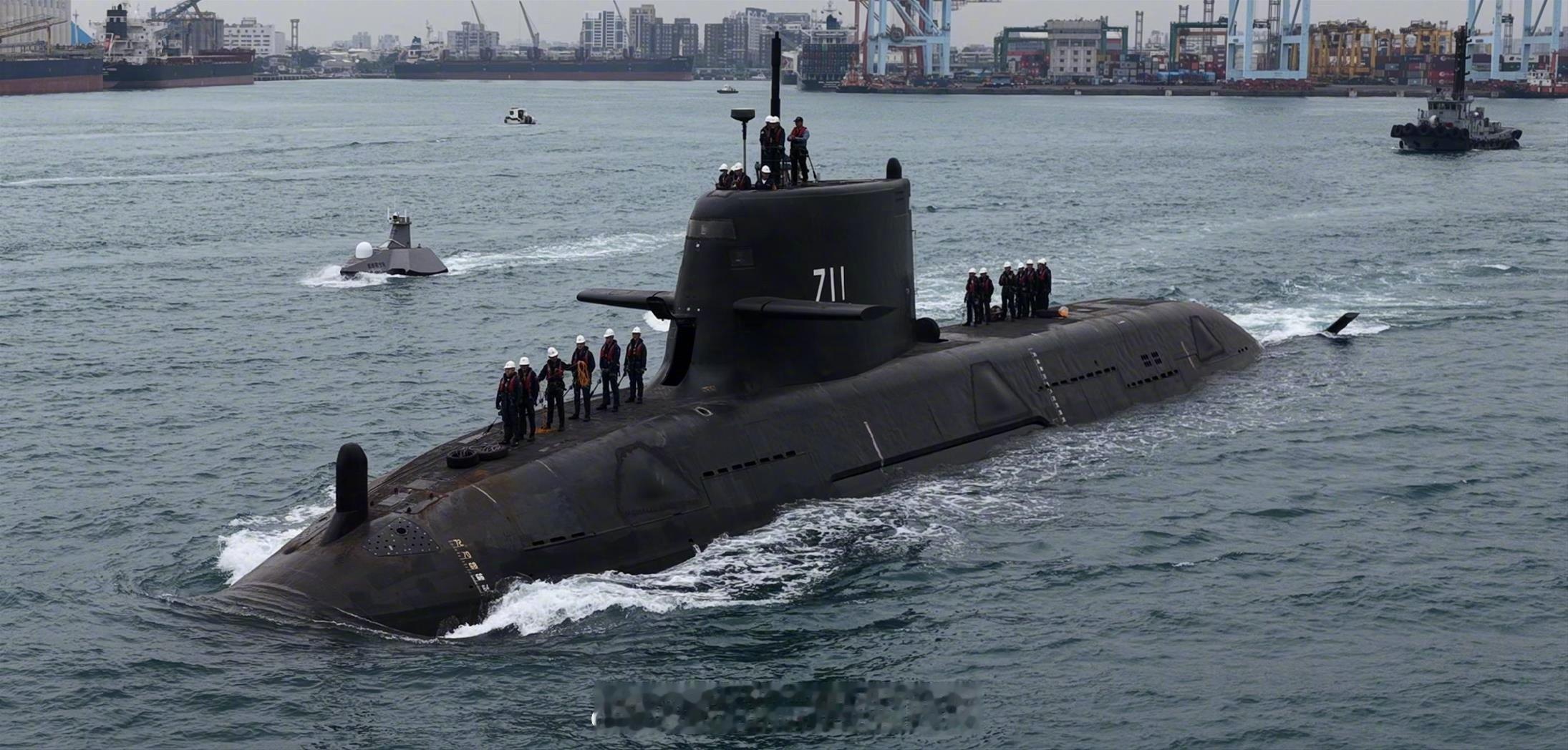 早晚收了你们 台伪711号海鲲潜艇海试(SAT)计划于27日实施第四次海上浮航测