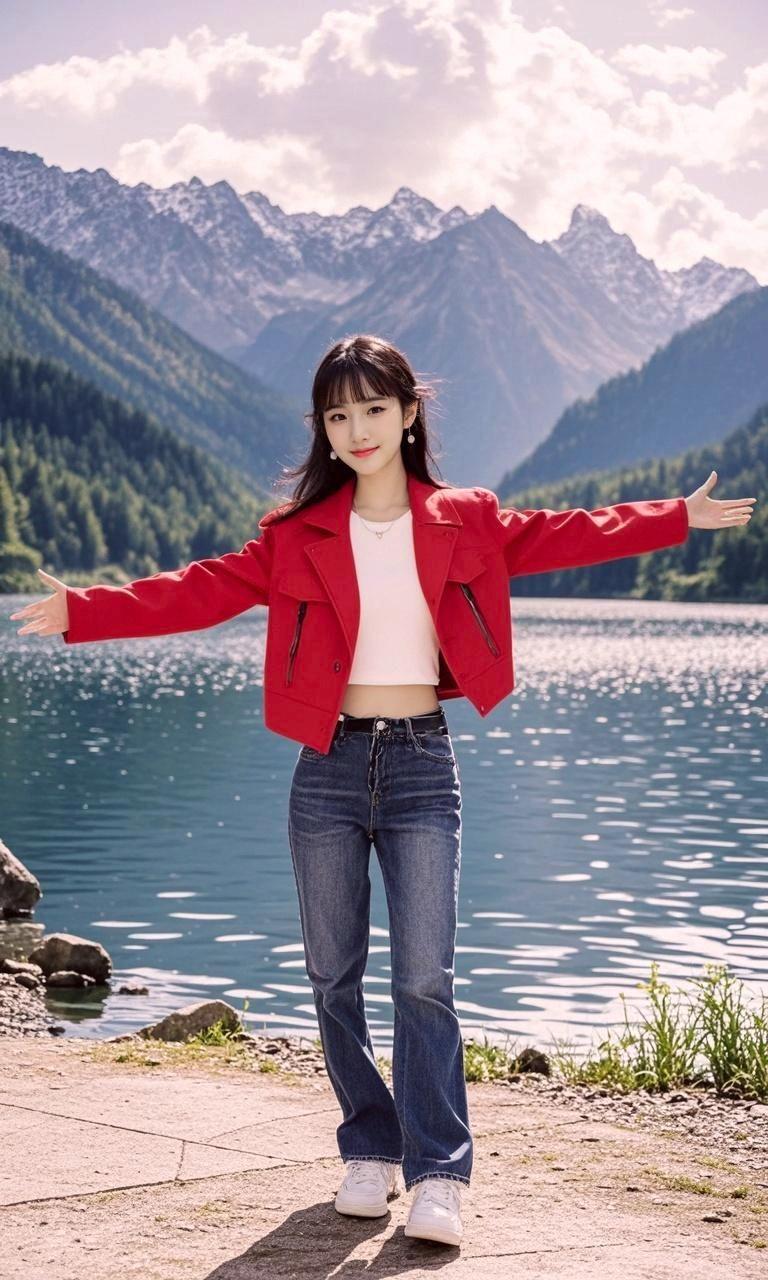 AI湖畔红影