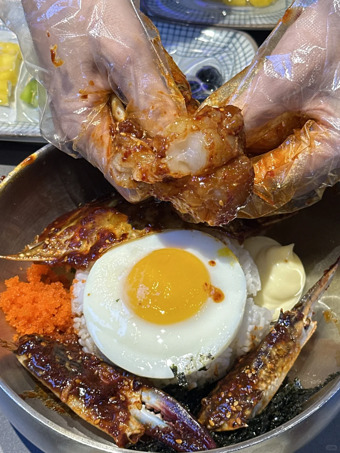 在石家庄！！吃到了人生酱辣蟹拌饭！！！