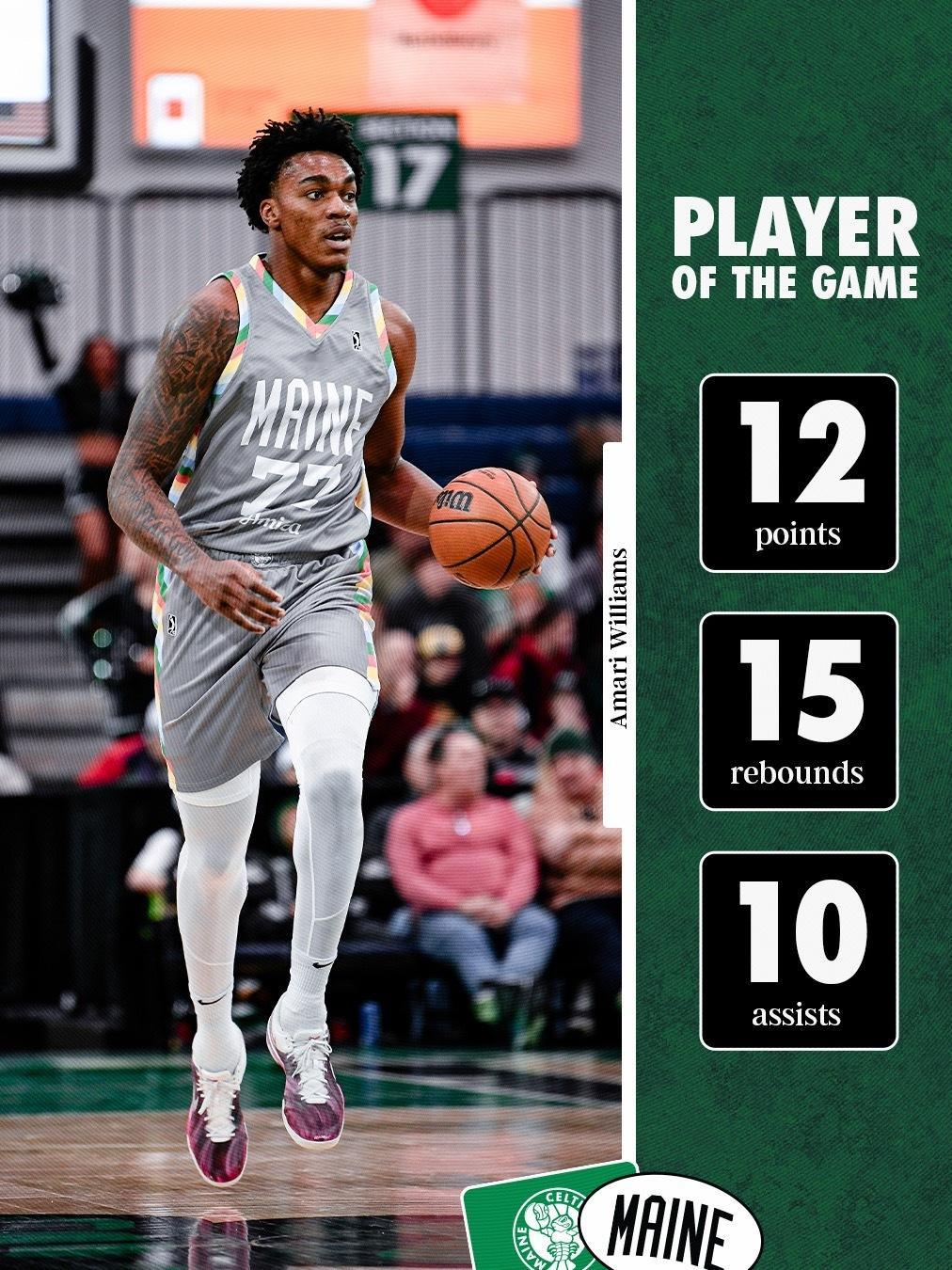 缅因州凯尔特人 Player Of The Game : Amari Willi