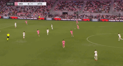 04月05日讯 26赛季美职联联赛第6轮，迈阿密国际2-2战平奥斯汀FC，上半场