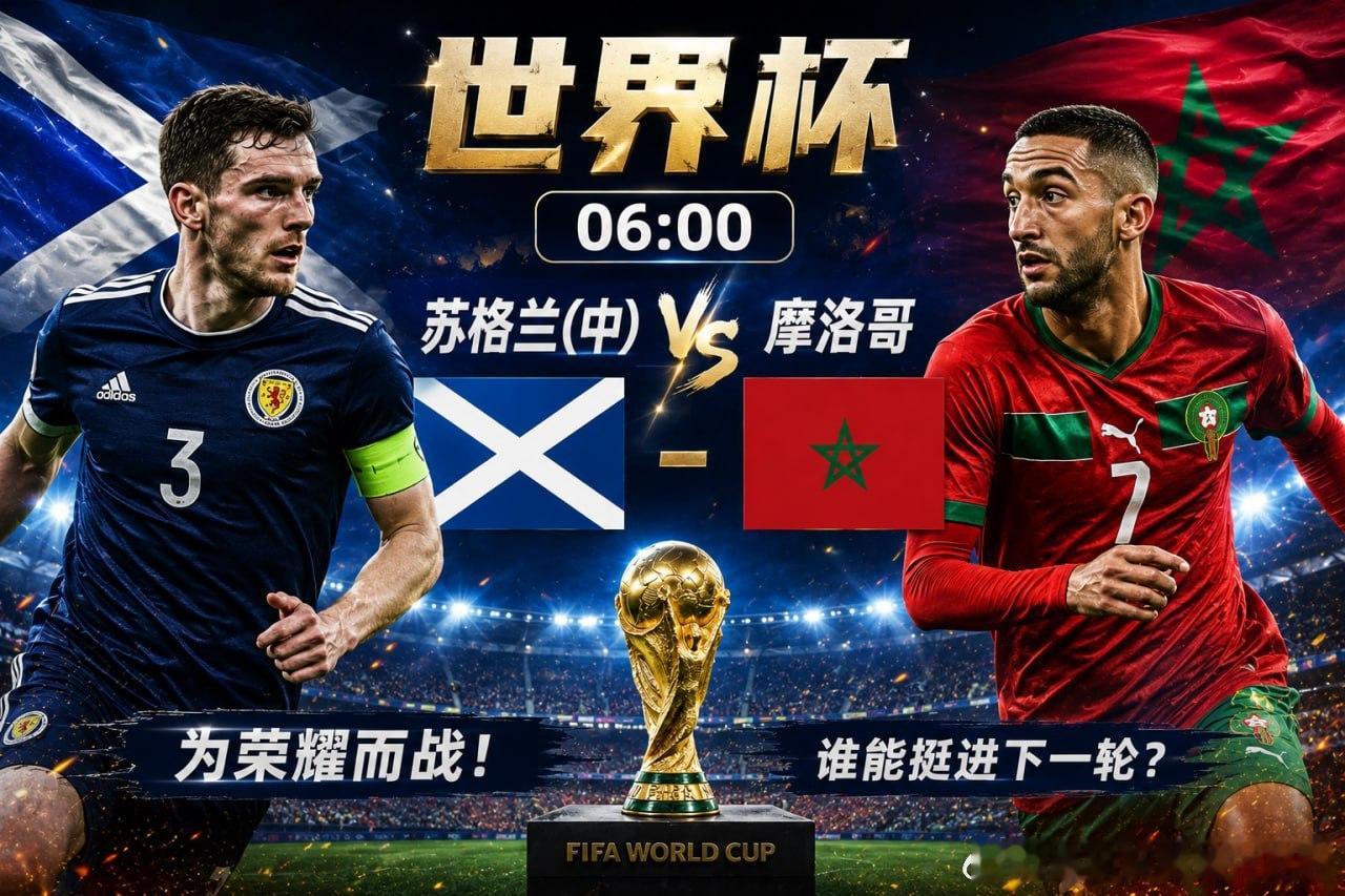 🏆 世界杯 06:00🏴 苏格兰vs摩洛哥  🇲🇦两支球队都渴望抢下关键