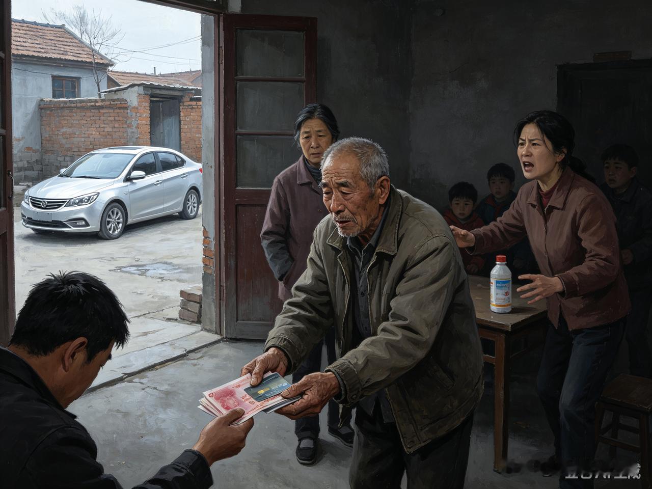 城郊蔬菜批发市场里，一位年逾六旬、靠骑电动三轮车送货的老汉已经干了整整五年，手头