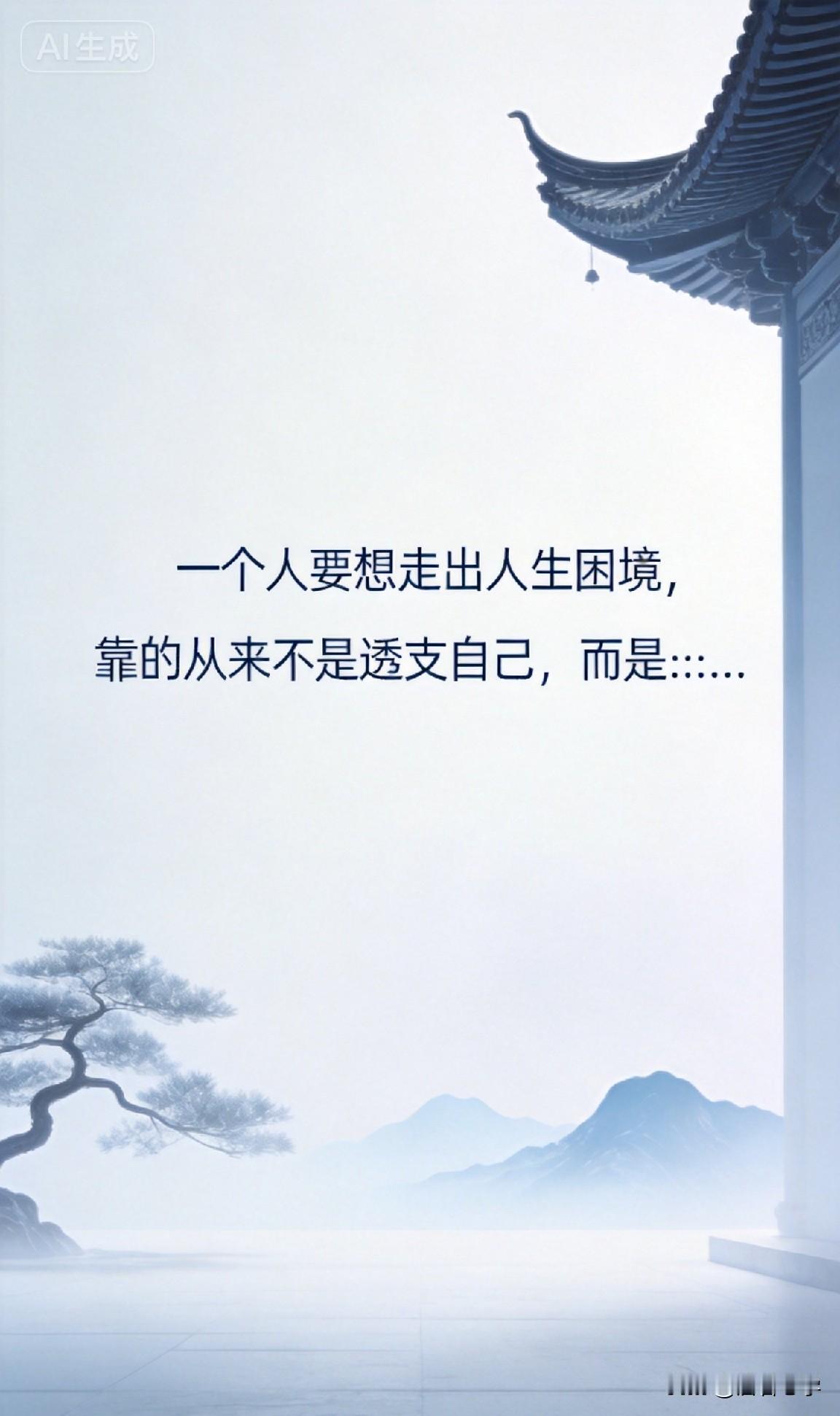 一个人要想走出人生困境，靠的从来不是透支自己，而是……

你有没有发现，越是身处