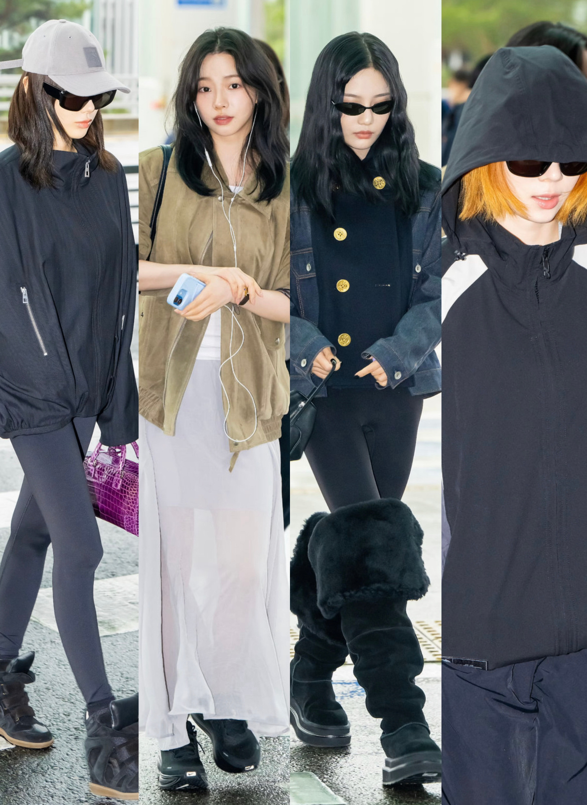 aespa今日出发日本大阪演唱会行程机场返图 柳智敏 金玟庭 宁艺卓 Gisel