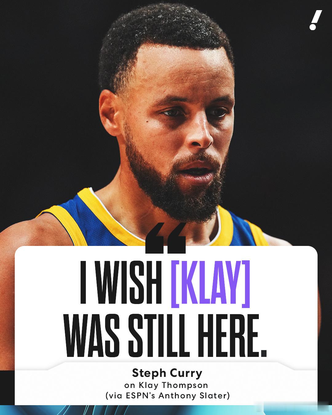 库里表示，他希望克莱未来有机会可以再回来勇士。库里希望勇士至少能给克莱一份象征性