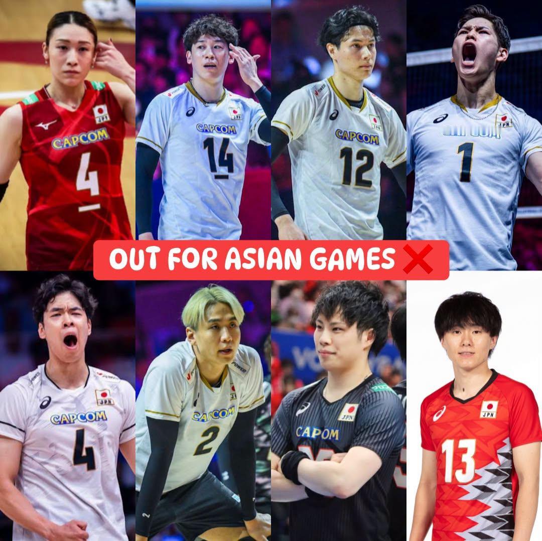 【日本队缺席爱知·名古屋亚运会的8位球星】
日本排协公布了2026爱知·名古屋亚