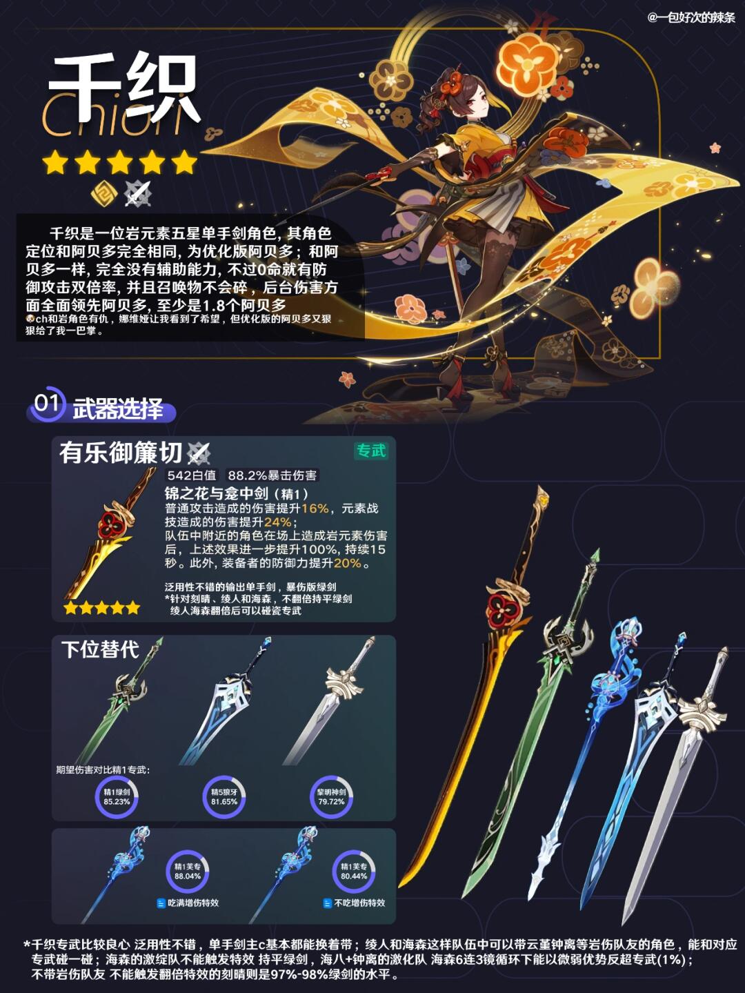 千织超详细培养指南丨武器 遗器 命座 配队