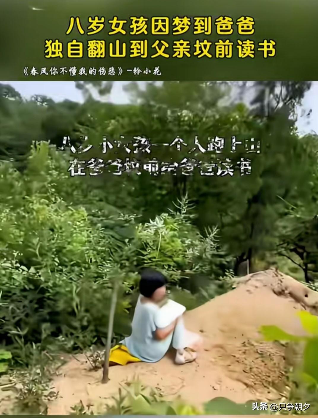 一个只有8岁的小女孩，独自翻过高高的山，走过崎岖难行的路，一步一步，只为来到爸爸