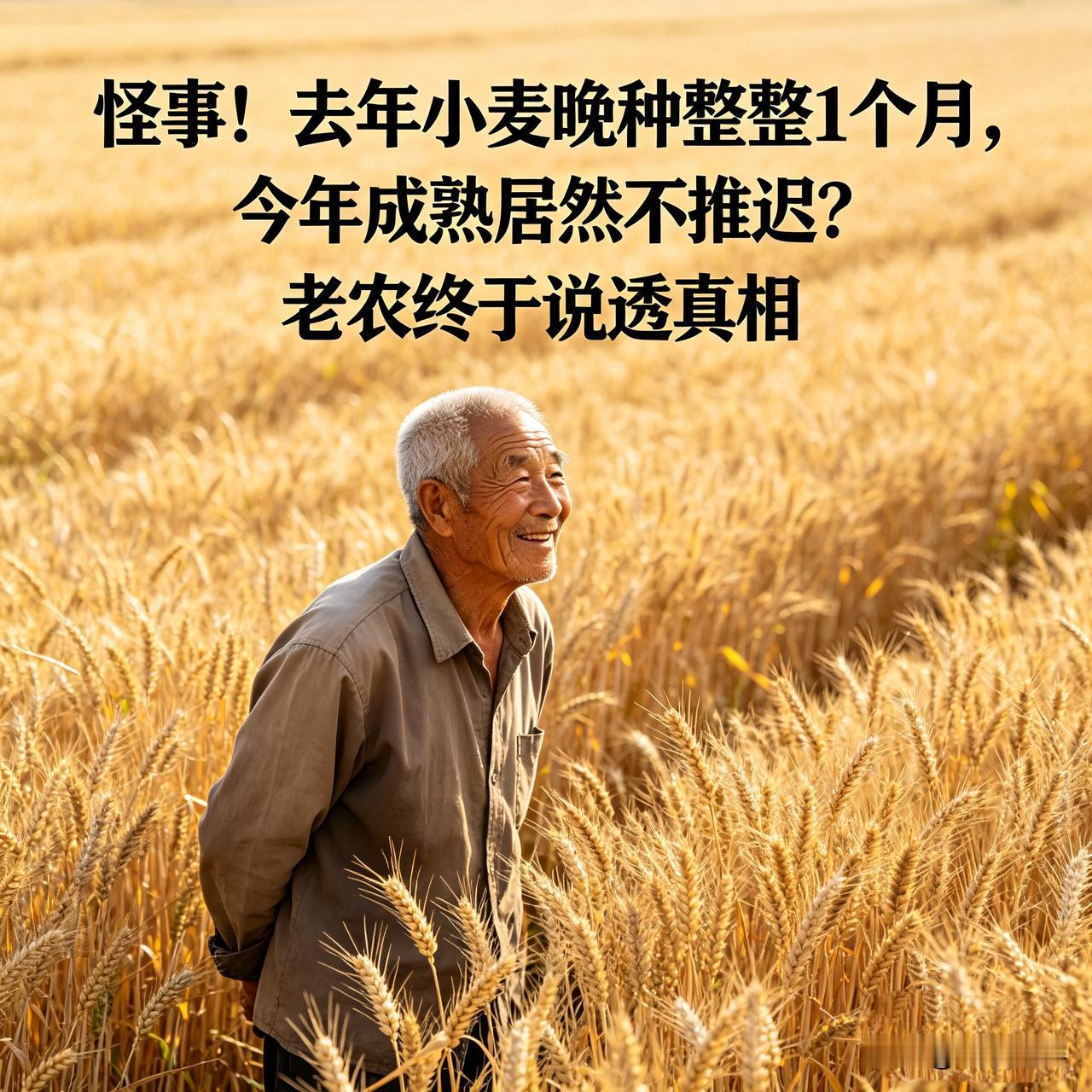 怪事！去年小麦晚种整整1个月，今年成熟居然不推迟？老农终于说透真相
 
友友们，