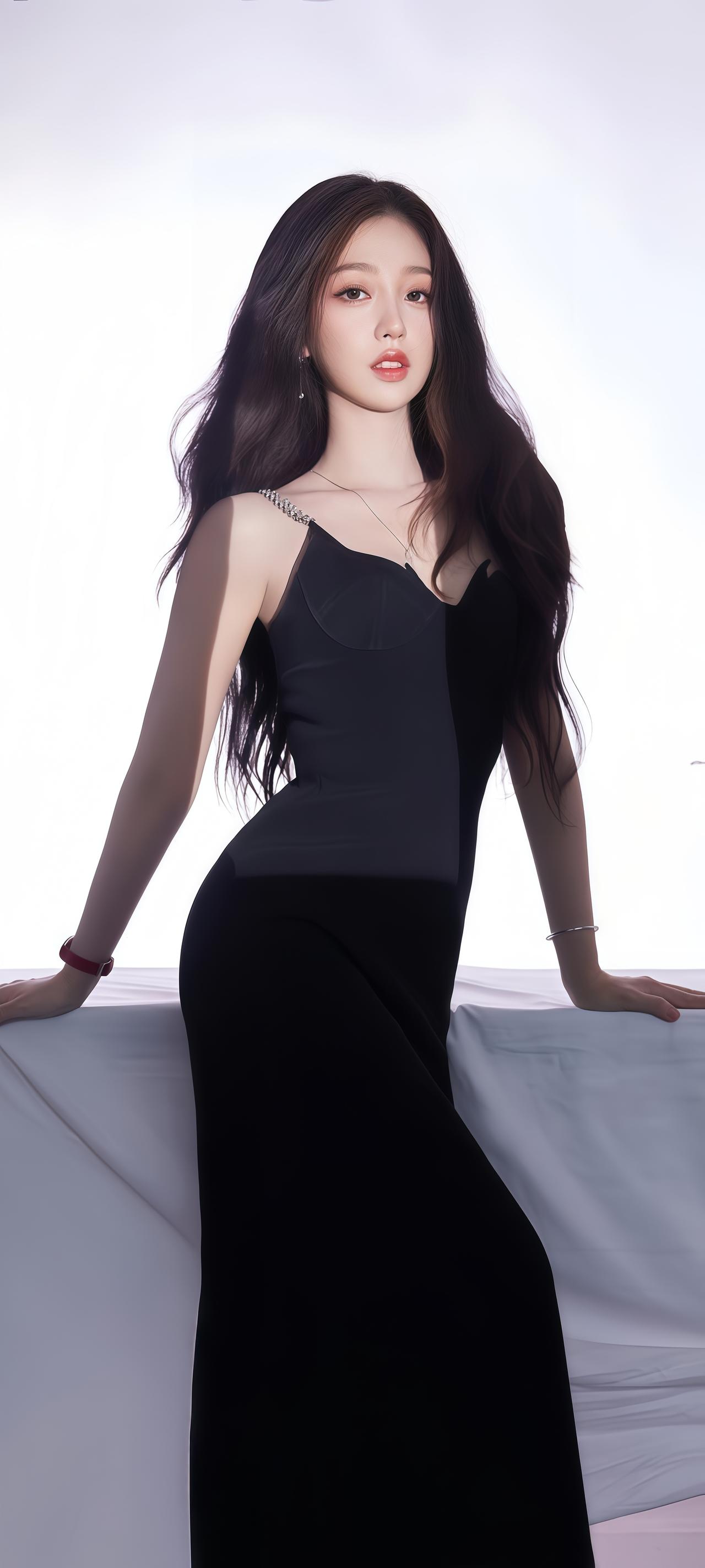 甜美黑丝连衣裙，优雅气质，红唇诱惑，魅力无限！明星时尚 女孩子怎么穿搭既时尚又好